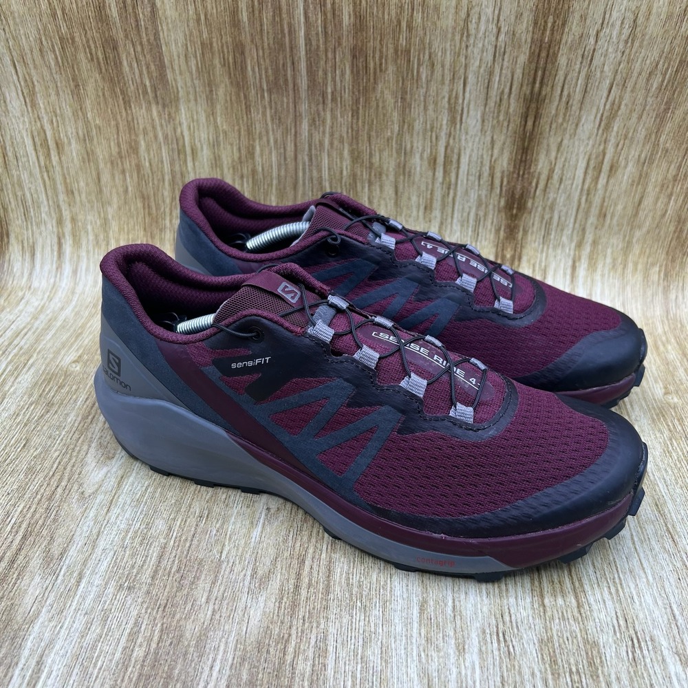 Salomon Sense Ride 4 Women's Size 9 Maroon Grey Trail Running Shoes 413053